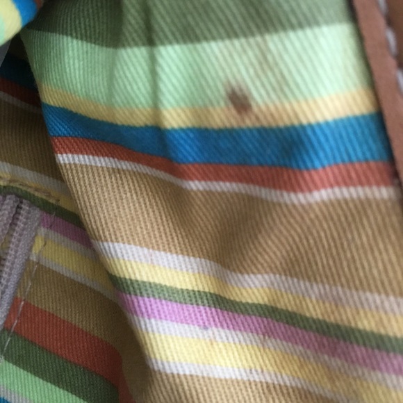 Fossil Green crossbody purse with leather assents. - Picture 5 of 8